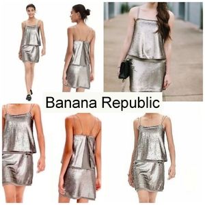 Banana Republic Pale Silver Sequin Dress